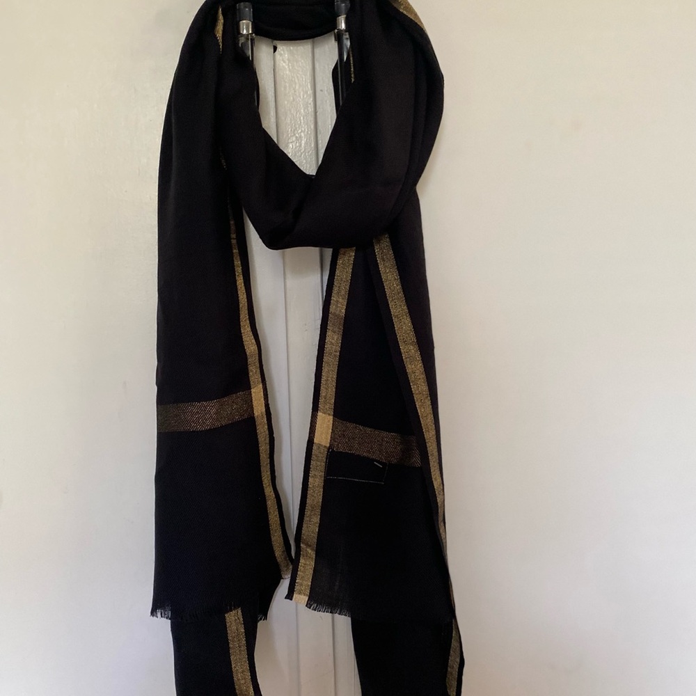 Elegant Black and Gold Scarf/Wrap/Shawl